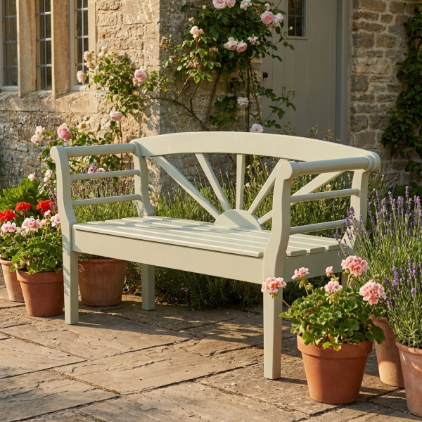 Preview: Gartenbank mit Sonnenmotiv 130 cm