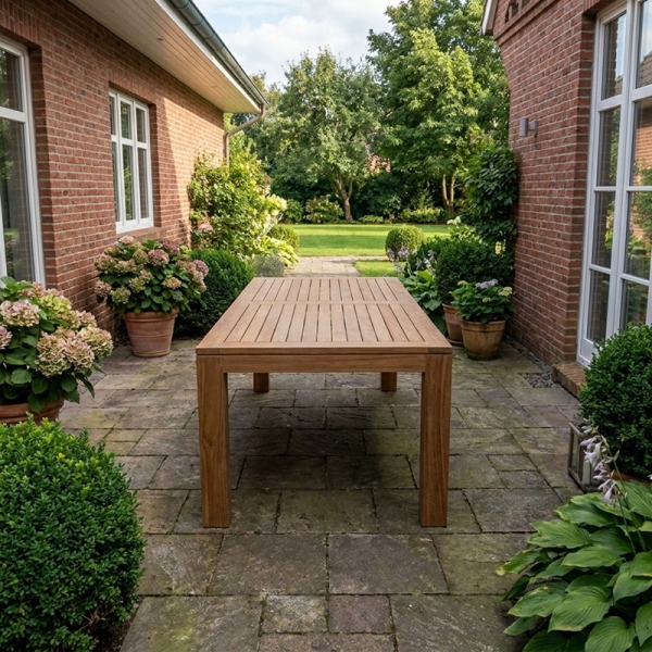 Preview: Gartentisch XXL 210x100 cm Teak wetterfest WINDSOR BIG