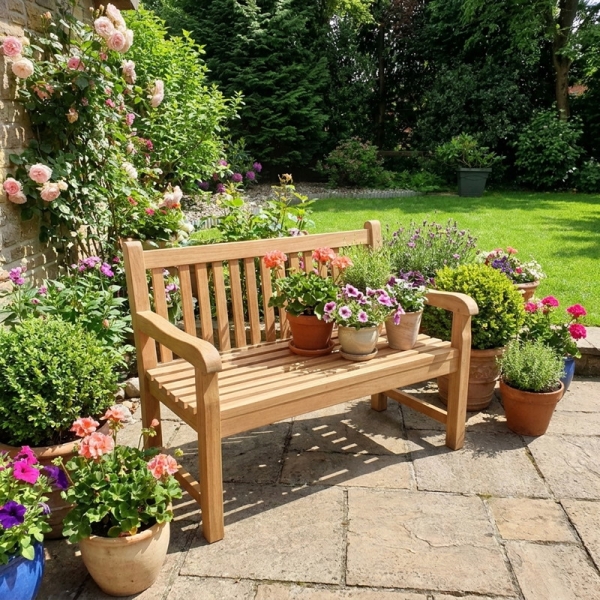 Preview: stabile blumenbank holz teak