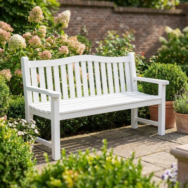 gartenbank holz weiß