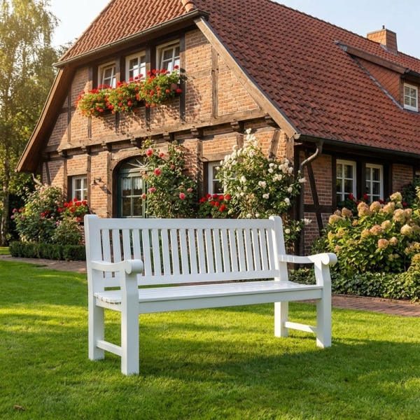 holz gartenbank weiß qualität