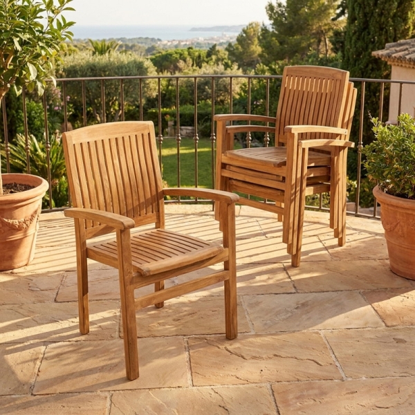gartenstuhl stapelbar holz
