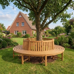 Rundbank Baumbank Teak 250 cm 360° wetterfest
