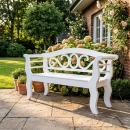 Gartenbank mit Schnitzerei 130 cm