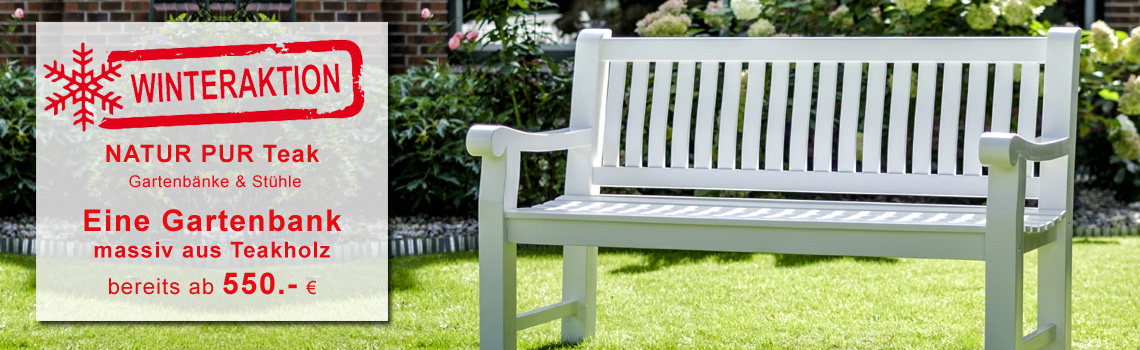 Gartenbank Windsor Teakholz weiß